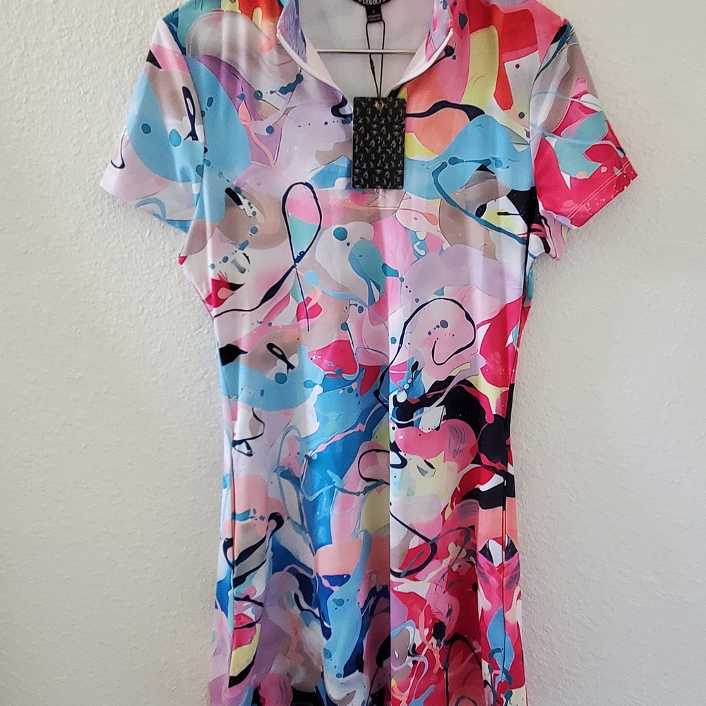 Vibrant Multicolor Abstract Dress